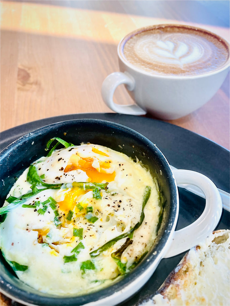 Matildas Breakfast - 'Green and Gold' Oven Baked Eggs